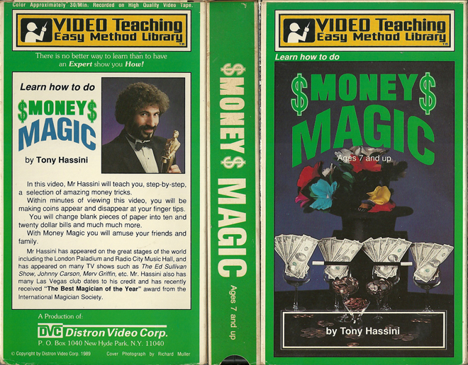 MONEY MAGIC VIDEO TEACHING EASY METHOD LIBRARY VHS, ACTION, HORROR, BLAXPLOITATION, HORROR, ACTION EXPLOITATION, SCI-FI, MUSIC, SEX COMEDY, DRAMA, SEXPLOITATION, BIG BOX, CLAMSHELL, VHS COVER, VHS COVERS, DVD COVER, DVD COVERS