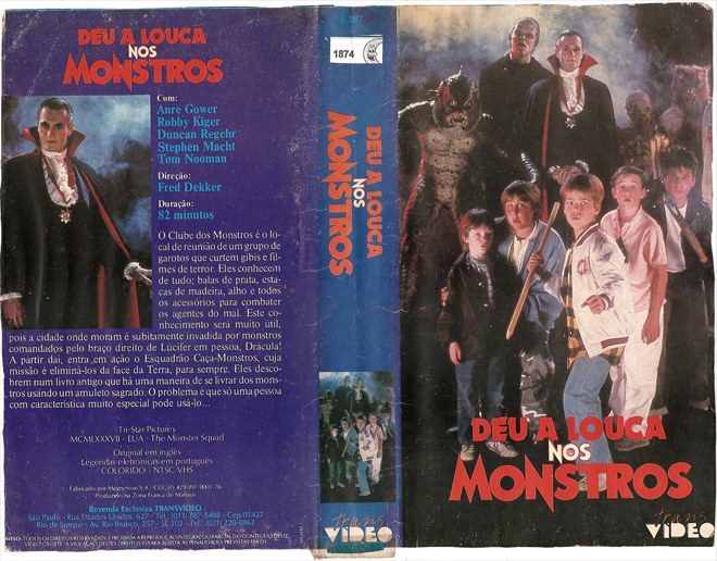 MONSTER SQUAD BRAZIL, BRAZIL VHS, BRAZILIAN VHS, ACTION VHS COVER, HORROR VHS COVER, BLAXPLOITATION VHS COVER, HORROR VHS COVER, ACTION EXPLOITATION VHS COVER, SCI-FI VHS COVER, MUSIC VHS COVER, SEX COMEDY VHS COVER, DRAMA VHS COVER, SEXPLOITATION VHS COVER, BIG BOX VHS COVER, CLAMSHELL VHS COVER, VHS COVER, VHS COVERS, DVD COVER, DVD COVERS