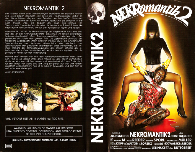 NEKROMANTIK II, HORROR VHS, ACTION EXPLOITATION VHS, ACTION VHS, HORROR, SCI-FI VHS, MUSIC VHS, THRILLER VHS, SEX COMEDY VHS, DRAMA VHS, SEXPLOITATION VHS, BIG BOX VHS, CLAMSHELL VHS, VHS COVER, VHS COVERS, DVD COVER, DVD COVERS