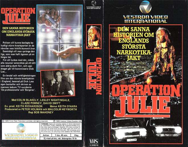 OPERATION JULIE ACTION, VESTRON VIDEO INTERNATIONAL, BIG BOX, HORROR, ACTION EXPLOITATION, ACTION, HORROR, SCI-FI, MUSIC, THRILLER, SEX COMEDY, DRAMA, SEXPLOITATION, VHS COVER, VHS COVERS, DVD COVER, DVD COVERS