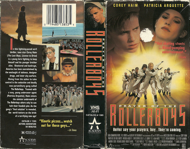 PRAYER OF THE ROLLERBOYS VHS, ACTION, HORROR, BLAXPLOITATION, HORROR, ACTION EXPLOITATION, SCI-FI, MUSIC, SEX COMEDY, DRAMA, SEXPLOITATION, BIG BOX, CLAMSHELL, VHS COVER, VHS COVERS, DVD COVER, DVD COVERS