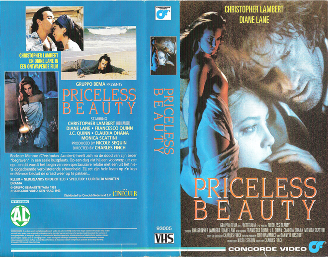 PRICELESS BEAUTY, VESTRON VIDEO INTERNATIONAL, BIG BOX, HORROR, ACTION EXPLOITATION, ACTION, HORROR, SCI-FI, MUSIC, THRILLER, SEX COMEDY,  DRAMA, SEXPLOITATION, VHS COVER, VHS COVERS, DVD COVER, DVD COVERS