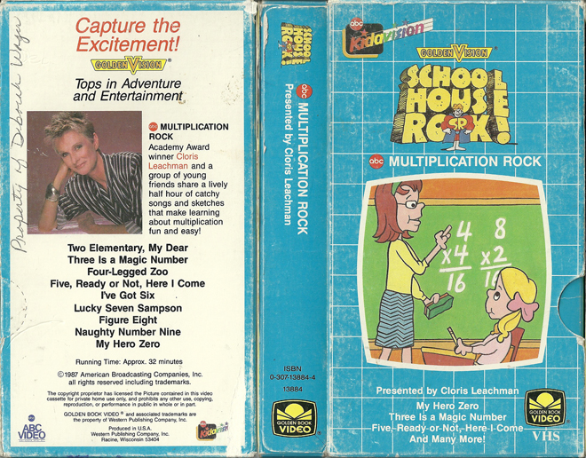 SCHOOL HOUSE ROCK - MULTIPLICATION ROCK VHS COVER, ACTION VHS COVER, HORROR VHS COVER, BLAXPLOITATION VHS COVER, HORROR VHS COVER, ACTION EXPLOITATION VHS COVER, SCI-FI VHS COVER, MUSIC VHS COVER, SEX COMEDY VHS COVER, DRAMA VHS COVER, SEXPLOITATION VHS COVER, BIG BOX VHS COVER, CLAMSHELL VHS COVER, VHS COVER, VHS COVERS, DVD COVER, DVD COVERS