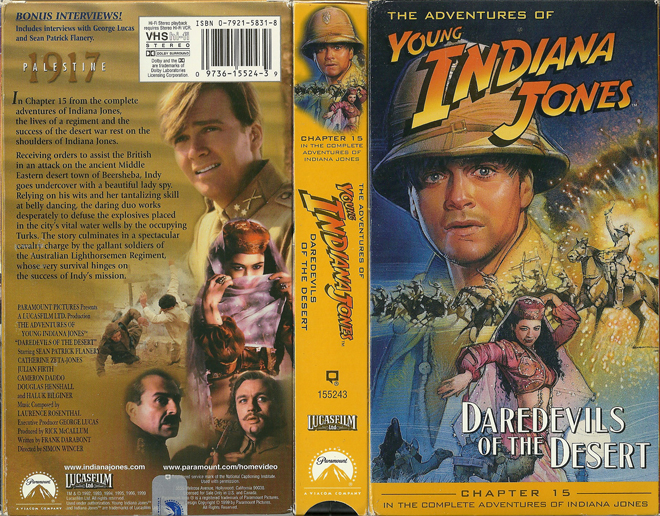 THE ADVENTURES OF YOUNG INDIANA JONES : DAREDEVILS OF THE DESERT, THRILLER, ACTION, HORROR, SCIFI, ACTION VHS COVER, HORROR VHS COVER, BLAXPLOITATION VHS COVER, HORROR VHS COVER, ACTION EXPLOITATION VHS COVER, SCI-FI VHS COVER, MUSIC VHS COVER, SEX COMEDY VHS COVER, DRAMA VHS COVER, SEXPLOITATION VHS COVER, BIG BOX VHS COVER, CLAMSHELL VHS COVER, VHS COVER, VHS COVERS, DVD COVER, DVD COVERS