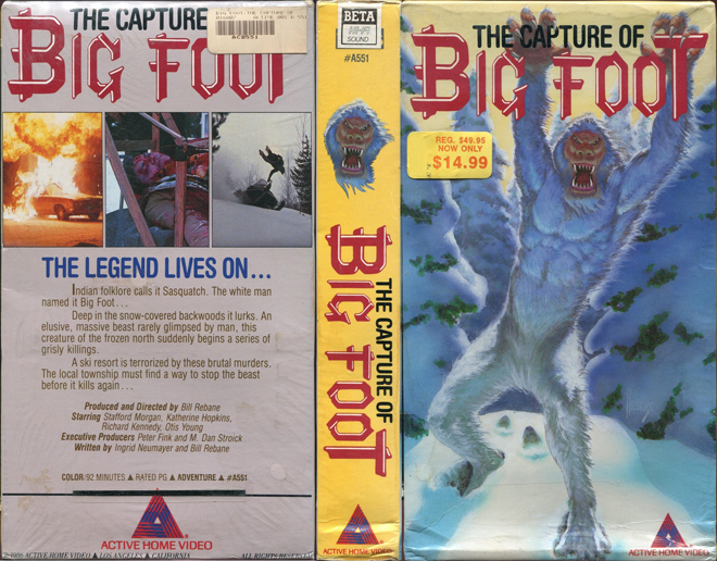 THE CAPTURE OF BIGFOOT, HORROR, BLAXPLOITATION, HORROR, ACTION EXPLOITATION, SCI-FI, MUSIC, SEX COMEDY, DRAMA, SEXPLOITATION, VHS COVER, VHS COVERS, DVD COVER, DVD COVERS