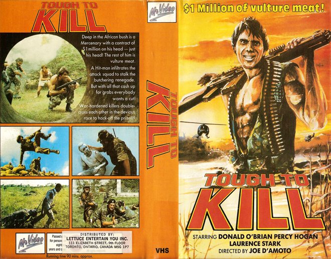 TOUGH TO KILL JOE DAMOTO, HORROR, ACTION EXPLOITATION, ACTION, HORROR, SCI-FI, MUSIC, THRILLER, SEX COMEDY,  DRAMA, SEXPLOITATION, VHS COVER, VHS COVERS, DVD COVER, DVD COVERS